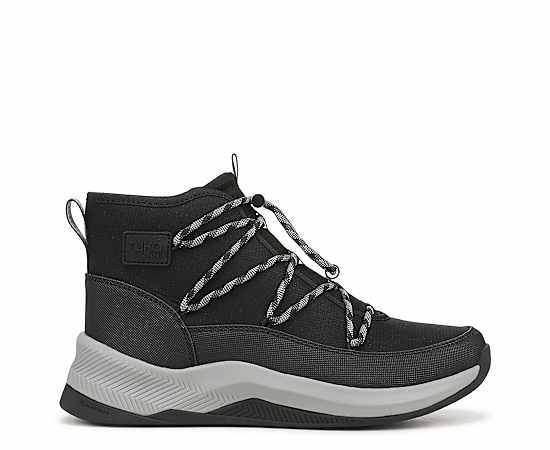 Ryka Astonish Bootie Boots Black Nylon Leather 9.5 M Lightweight