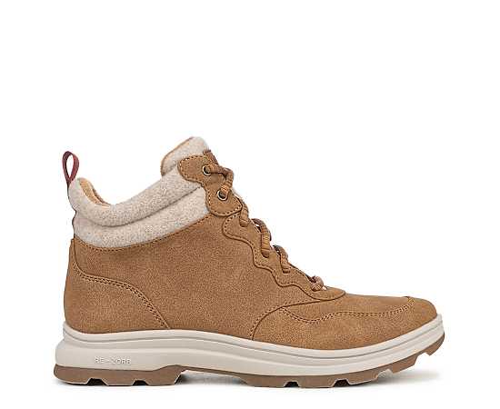 Ryka Women's Bismark Lace-Up Short Booties - Honey Brown Wool/Faux Leather