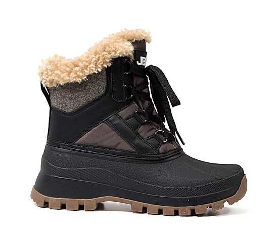 Jbu Women's Fury Waterproof Cold Weather Lace-Up Boots - Black