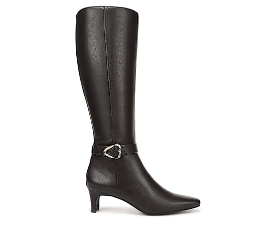 LifeStride Women's Faris Zipper Tall Boots - Dark Chocolate Faux Leather