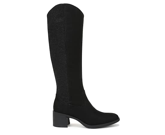 Bzees For LifeStride Joliet Knee High Boot (Black Stretch Fabric) 7.0 M