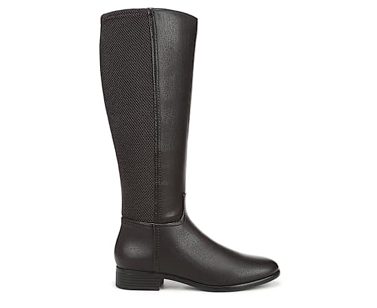 LifeStride Women's Sarah Knee High Round Toe Boots - Dark Chocolate Faux Leather