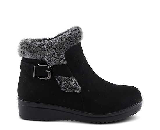 Flexus Santuzza Women's Booties with Faux Fur Lining - Black
