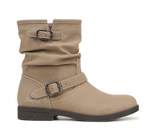 Blowfish Malibu Women's Piers Almond Toe Booties - Taupe Faux Suede