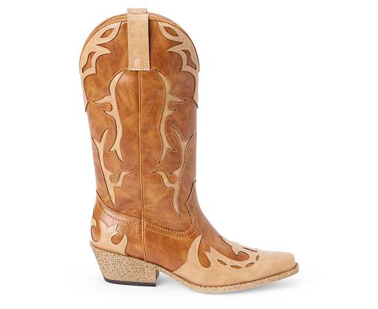 COCONUTS BY Matisse Womens Wylie Block Heel Cowboy Boots, 10 Medium, Multiple Colors