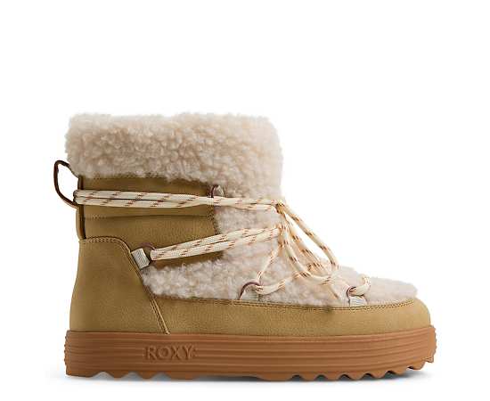 ROXY-WOMENS HOT COCOA FAUX FUR ANKLE BOOT