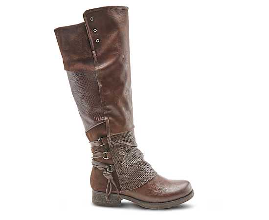 Patrizia Women's Maxie Back Lace Detail Faux Fur Lined Tall Boot - Brown