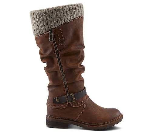 Patrizia Women's Rowin Sweater-Cuff Round-Toe Mid-Calf Boot - Medium brown