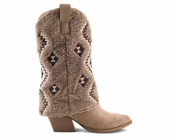 Patrizia Womens Westee Western Faux Fur Boot