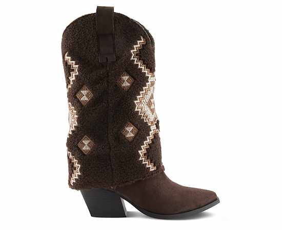 Patrizia Womens Westee Western Faux Fur Boot