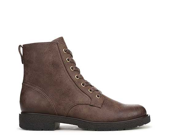 Dr. Scholl's Women's Aviation Lace Up Boot Dark Brown Faux Leather DRSCH 11.0 M