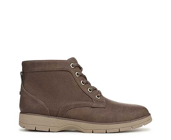 Dr. Scholl's Women's Northstar Round Toe Lace Up Short Boots - Dark Brown Faux Leather