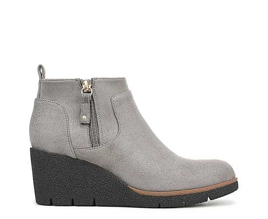 Dr. Scholl's Women's Bianca Wedge Booties - Calm Grey Microfiber