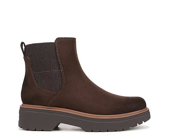 Dr. Scholl's Women's Bring Vibes Chelsea Boot Dark Umber Microsuede DRSCH Leather 7.0 M