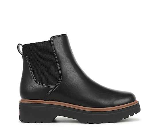 Dr. Scholl's Women's Bring Vibes Chelsea Boot Black Faux Leather DRSCH 11.0 M