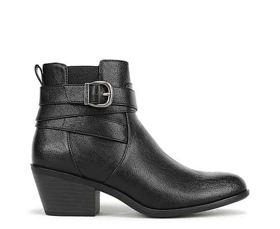 Dr. Scholl's Women's Collins Western Short Boots - Black Faux Leather