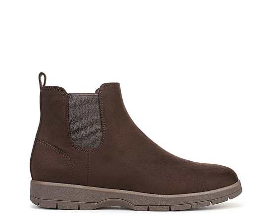 Dr. Scholl's Women's Northbound Chelsea Boot Dark Umber Brown Microsuede DRSCH Leather 9.0 W
