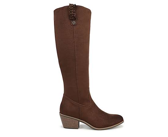 Dr. Scholl's Women's Calista Tall Boot Walnut Brown Microsuede DRSCH Leather 11.0 M