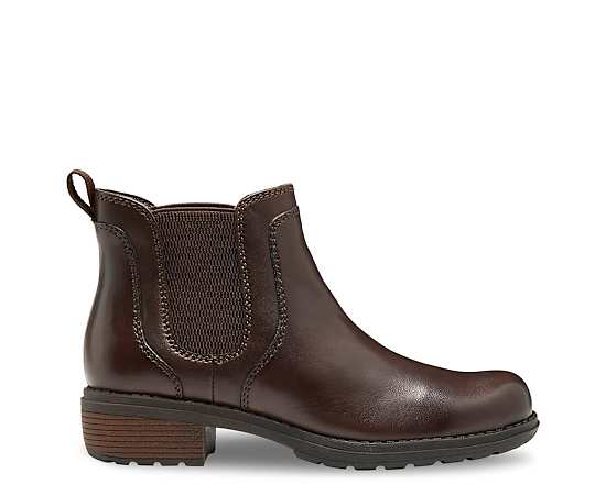 Eastland Womens Double Up Stacked Heel Chelsea Boots, 7 Medium, Brown