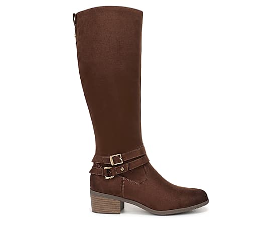 Dr. Scholl's Women's Ivy Tall Wide Calf Boot Walnut Brown Microfiber DRSCH Leather 8.0 M