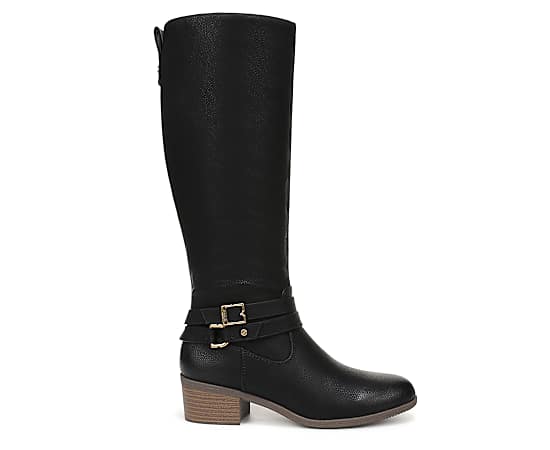 Dr. Scholl's Women's Ivy Tall Wide Calf Boot Black Faux Leather DRSCH 11.0 M