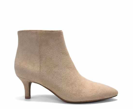 Aerosoles Women's Edith Pointed Toe Dress Booties - Camel Faux Suede