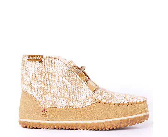 Minnetonka Women's Torrey Lace-up Slipper Booties - Cinnamon knit