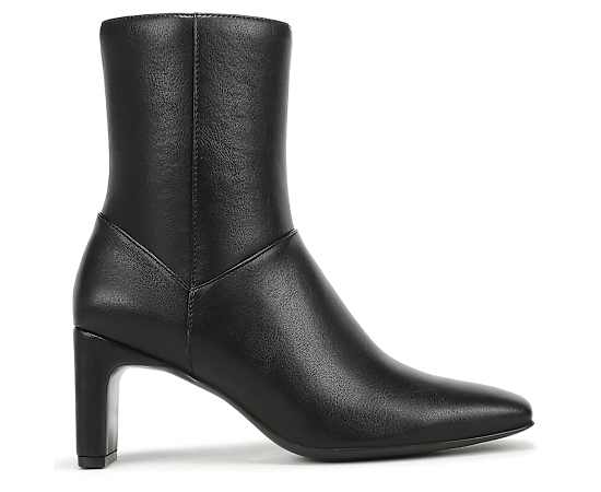 Naturalizer Nona-Bootie Faux Leather Square Toe Block Heel Booties - Black