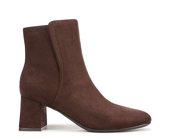 Naturalizer Women's Delaney Zipper Short Boots - Chocolate Brown Fabric
