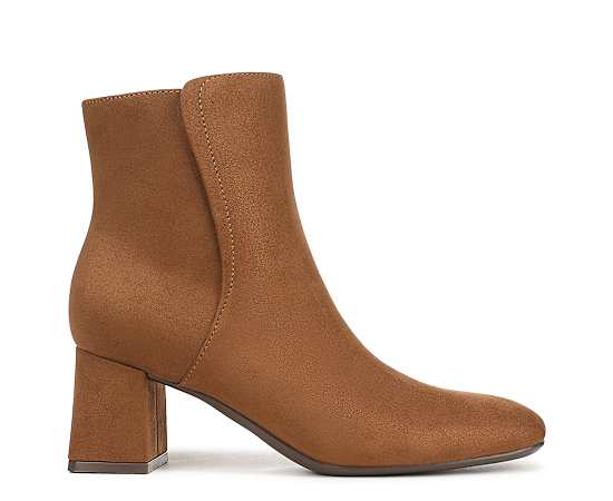 Naturalizer Women's Delaney Zipper Short Boots - Dark Chestnut Brown Fabric