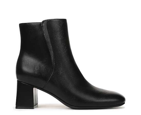 Naturalizer Women's Delaney Zipper Short Boots - Black Faux Leather