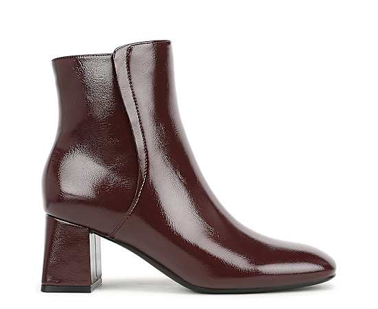 Naturalizer Women's Delaney Zipper Booties - Merlot Red Faux Leather