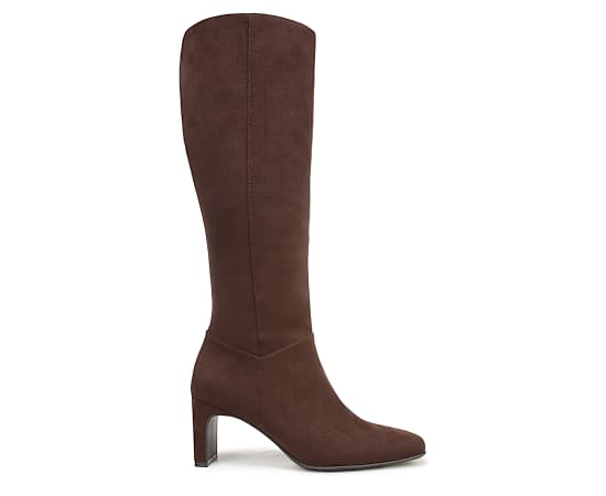 Naturalizer Women's Nona Zip Wide-Calf Tall Boots - Chocolate Microfiber