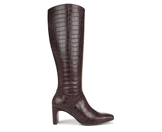 Naturalizer Women's Nona Zip Wide-Calf Tall Boots - Merlot Red Faux Leather