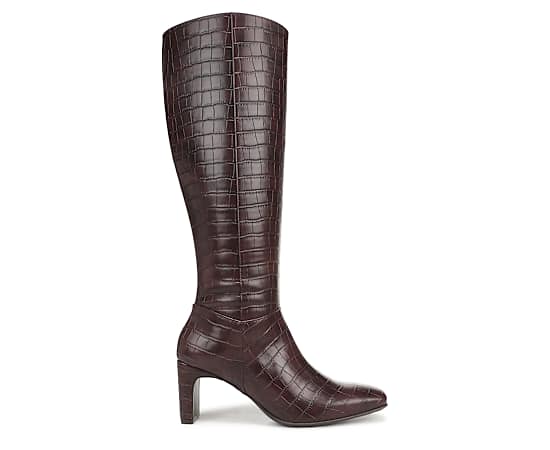 Naturalizer Women's Nona Zip Extra Wide-Calf Tall Boots - Merlot Red Faux Leather