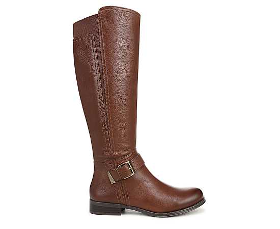Naturalizer Women's Juno Zipper Tall Boots - Caramel Brown Leather