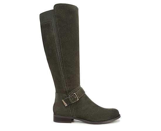Naturalizer Women's Juno Wide Calf Zip Tall Boots - Cactus Clay Green Suede