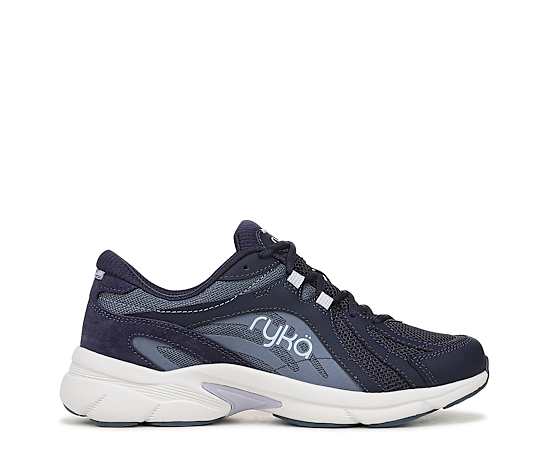 Ryka Skylift Walking Sneakers Academy Blue Leather/Mesh 9.5 M Arch Support, Lightweight
