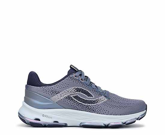 Ryka Premium Women's Devo Stride Lace-Up Sneakers - Flintstone Blue Knit Mesh