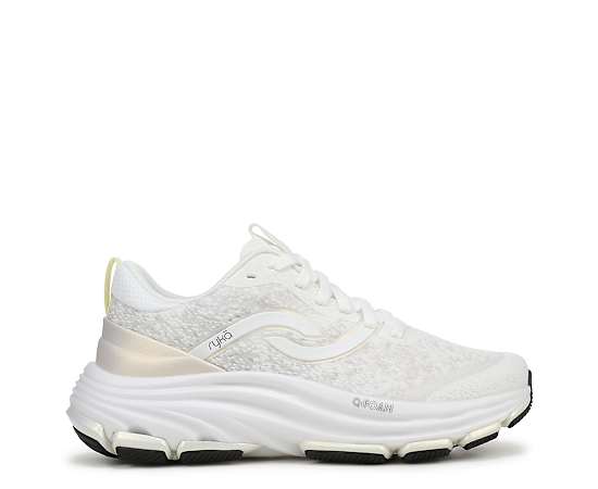 Ryka Premium Women's Dedicate Xtra Lace-Up Sneakers - Brilliant White Mesh Fabric