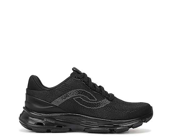 Ryka Premium Women's Devo Stride Lace-Up Sneakers - Black Knit Mesh