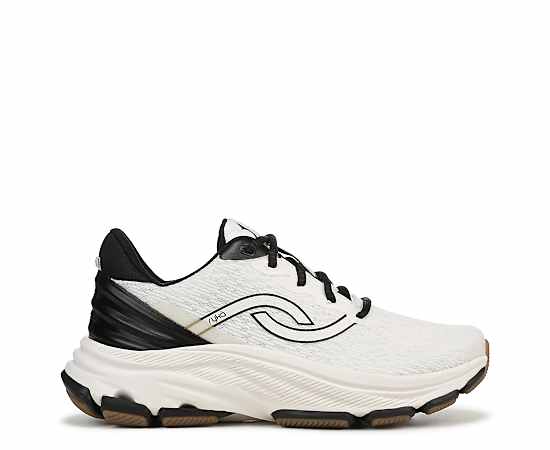 Ryka Women's Devotion X Max 2 Lace-Up Walking Sneakers - White/Black Mesh Fabric