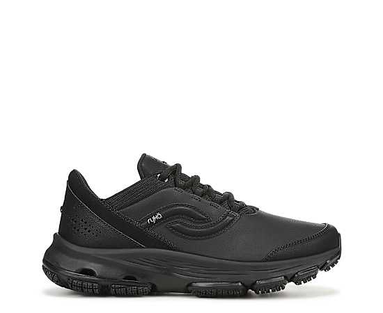 Ryka Devotion Sr Walking Sneakers Black Leather/Mesh Leather/synthetic 9.5 W