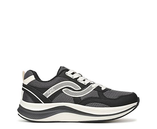 Ryka Women's Gratify Walking Lace-Up Sneakers - Black Leather/Mesh