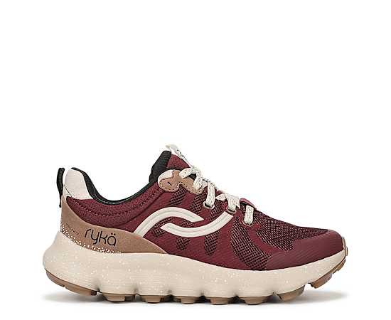 Ryka Podflow Tr Trail Walking Sneakers Windsor Red Faux Leather/Mesh Fabric 8.0 W