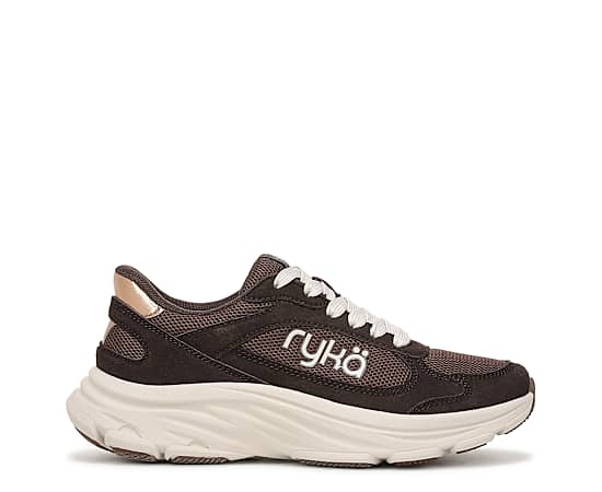 Ryka Devine Max Classic Walking Sneakers Fudge Brown Mesh/Faux Suede Suede/synthetic 7.5 W