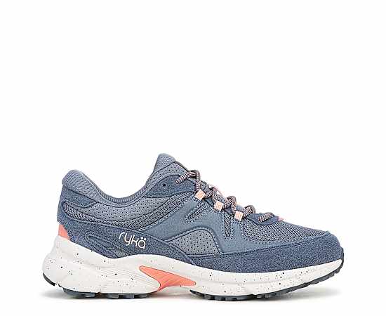 Ryka Skyway Tr Hiking Sneakers Flintstone Blue Suede/Mesh Leather 5.5 M Lightweight