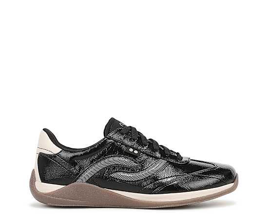 Ryka Women's Era Low Profile Lace Up Sneakers - Black Faux Leather