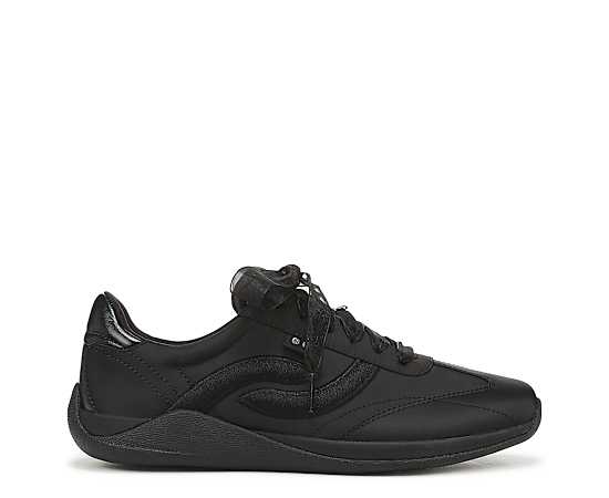 Ryka Era Luxe Arch Support Chiffon Laces Sneakers - Black Satin Fabric
