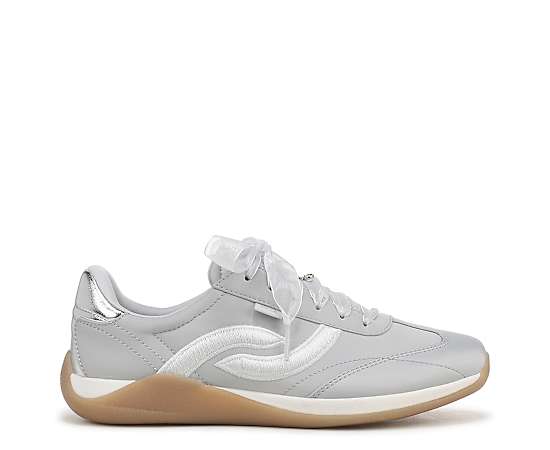 Ryka Era Luxe Arch Support Chiffon Laces Sneakers - Silver Satin Fabric